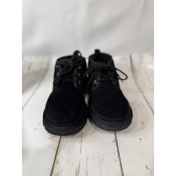 Ugg Neumel Black Suede Chukka Boots Size 8 Lace-Up Casual Shoes - Picture 2 of 6
